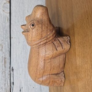 Wooden Carved House Hippo